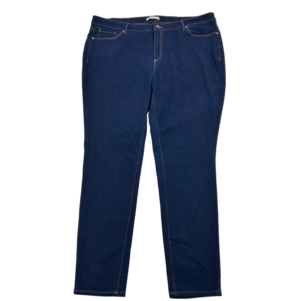 Woman Within Jeans Womens 22W Tall Dark Wash Denim Straight Leg Classic Casual